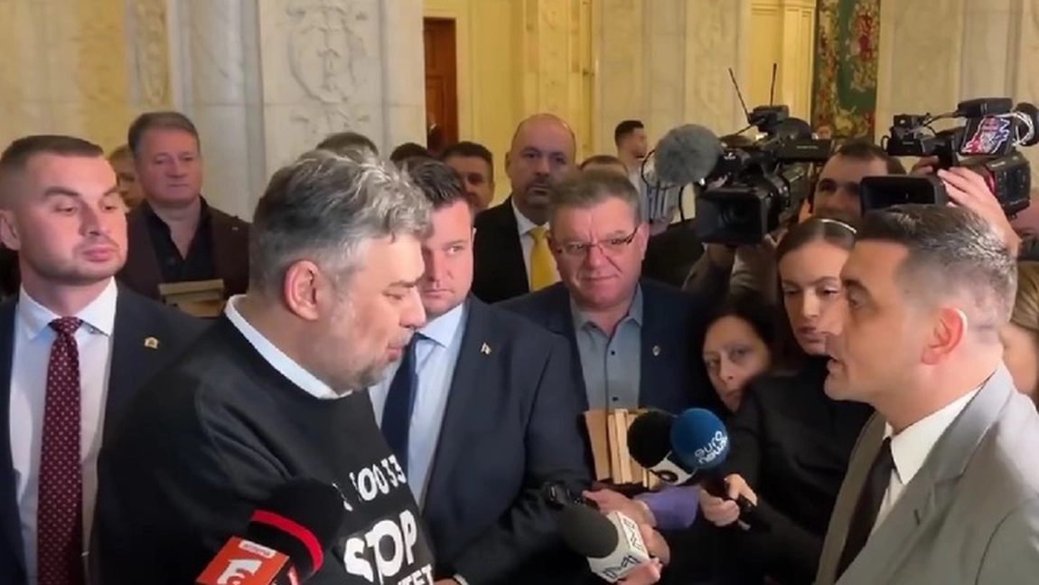 George Simion, schimb de replici cu Marcel Ciolacu, pe holurile Parlamentului: ” Am auzit că şi-a luat BAC-ul mai târziu ” - VIDEO
