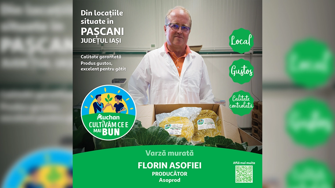 Florin Asofiei produce varză murată după o rețetă inedită: „Ingredientul special este lemnul de mesteacăn!” Produsele sale se vând de doi ani pe rafturile din Auchan - FOTO
