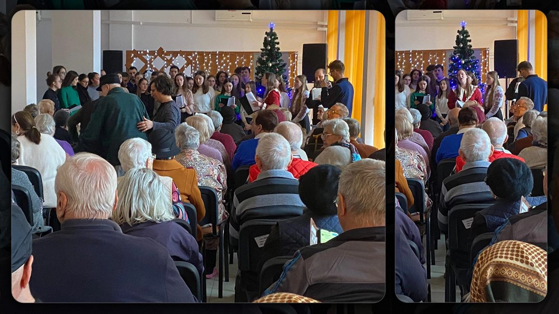Concert de colinde pentru bătrânii de la Căminul „Sfânta Parascheva” din Iași. Iată cum va arăta Crăciunul pentru vârstnici - FOTO