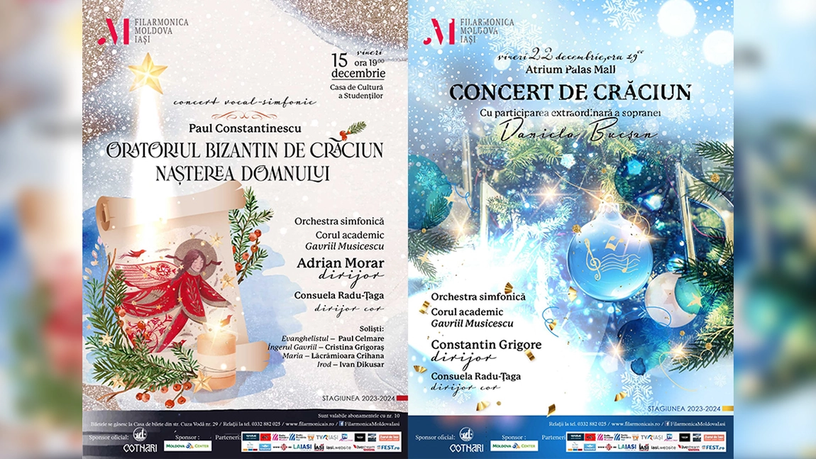 Filarmonica Moldova invită ieșenii la concertele din 15 și 22 decembrie!