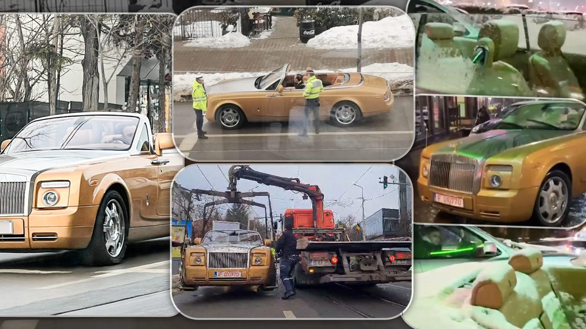 Sorin Rotariu, patronul sălilor de jocuri 77777, a făcut circ la volanul unui Rolls Royce decapotabil pe străzile din Iași! Polițiștii i-au ridicat bolidul, iar pe numele său au deschis un dosar penal - FOTO/VIDEO