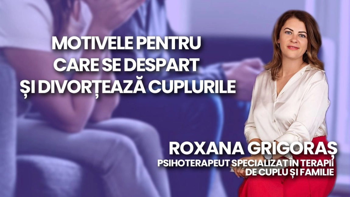 LIVE VIDEO - Roxana Grigoraș, psihoterapeut specializat în terapie de cuplu și familie, discută în emisiunea BZI LIVE despre motivele pentru care se despart sau divorțează cuplurile