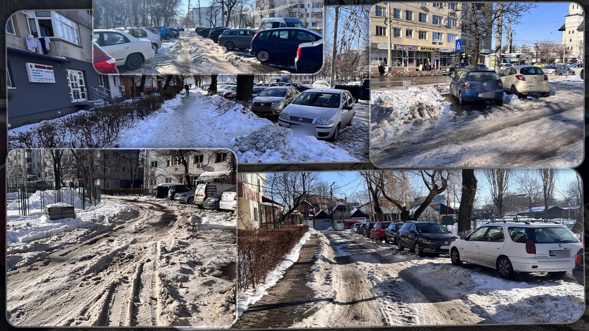 Dă-ne, Doamne, soare că în baza lui Mihai Chirica scoatem Iașul de sub zăpezi în vară. Iată cum arată unele străzi după mai mult de o săptămână de la oprirea ninsorilor - FOTO