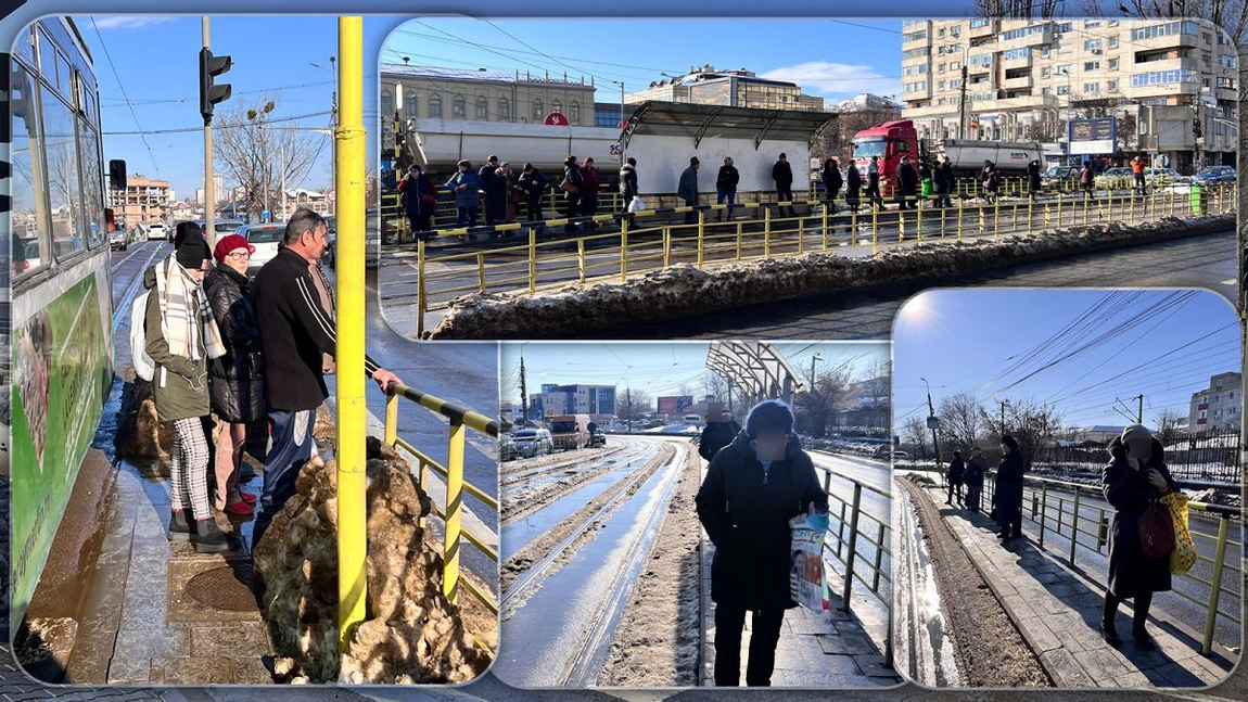 Ieșenii sunt puși în pericol în stațiile de tramvai. Peronul abia ajunge la o lățime de un metru, iar tramvaiele trec fix pe lângă călători: „Soluții există, doar că este greu de pus în practică” - FOTO