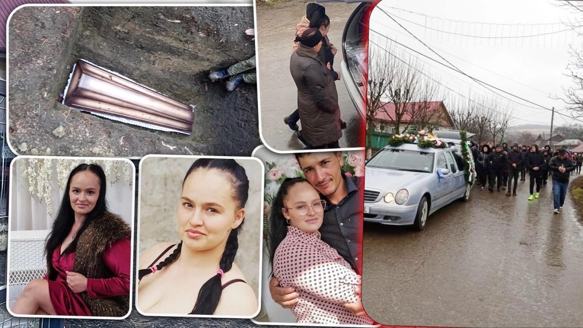 Toți ochii au fost ațintiți, ieri, pe proaspăta văduvă Vasilica la înmormântarea lui Gheorghiță, la Roșcani. A fost ținută de brațe la căpătâiul răposatului soț - FOTO/VIDEO