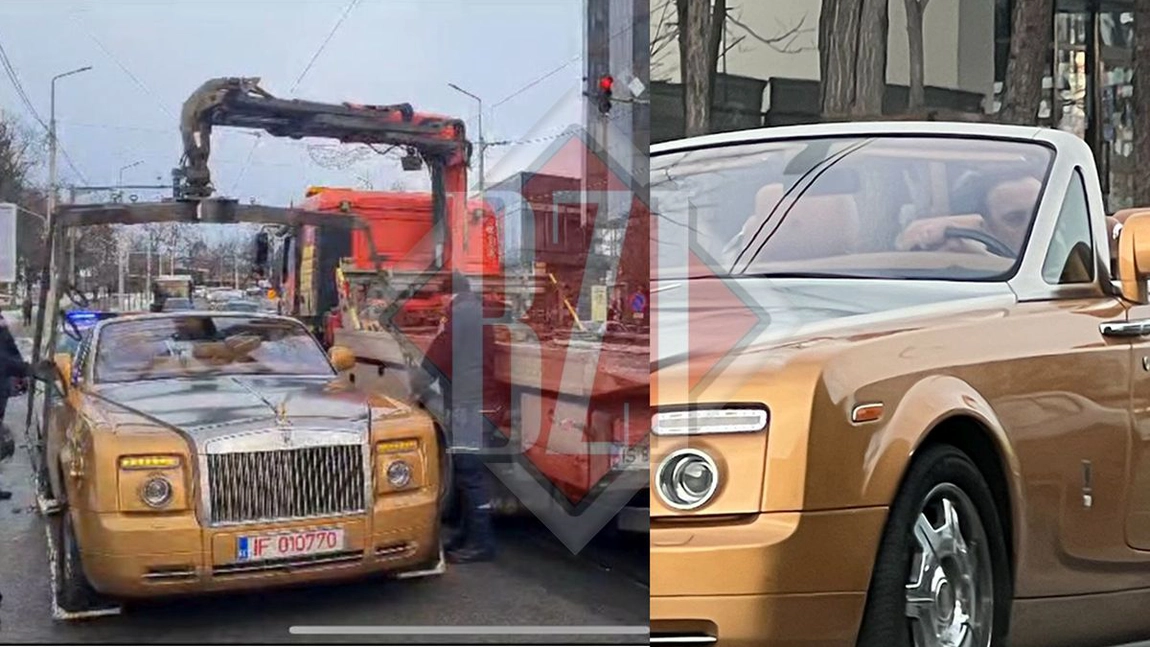 Rolls Royce-ul oprit de poliţişti pe strada Palat a fost ridicat de o platformă. Surse: şoferul autoturismului de lux este bănuit de comiterea mai multor infracţiuni - EXCLUSIV, FOTO, VIDEO, UPDATE