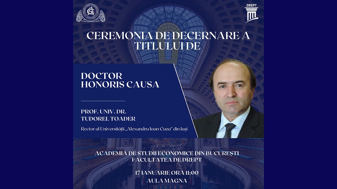 Prof. univ. dr. Tudorel Toader, rectorul UAIC Iaşi, va primi titlul de Doctor Honoris Causa