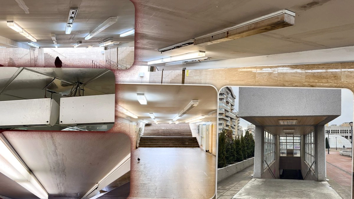 Primăria Iași a lăsat pasajele subterane în paragină. Apa curge prin tavan, becurile sunt sparte, iar corpurile de iluminat stau să cadă - FOTO