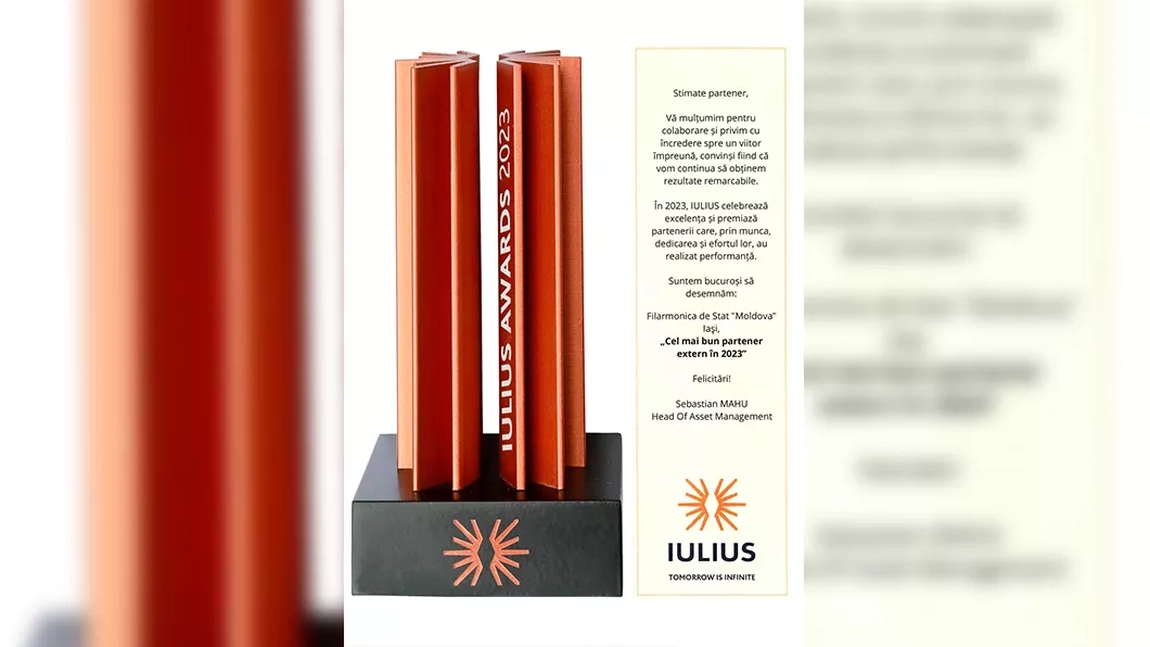 Filarmonica Iași, primul mesaj după ce a fost premiată de Iulius Group