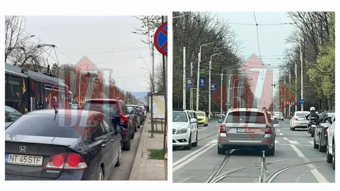 Atenție, șoferi! Trafic îngreunat în Copou, se circulă pe o singură bandă - FOTO, VIDEO