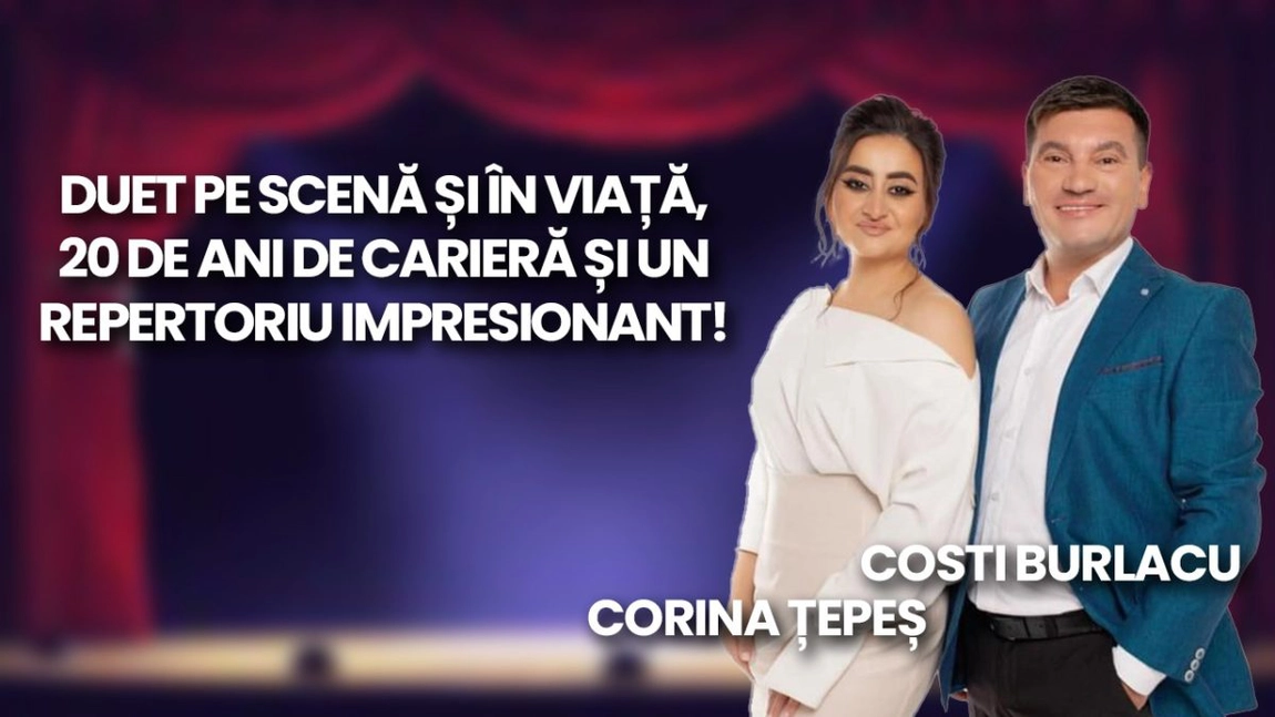 LIVE VIDEO - Duet pe scenă și în viață, 20 de ani de carieră și un repertoriu impresionant! Artiștii Corina Țepeș și Costi Burlacu în studioul BZI LIVE - FOTO