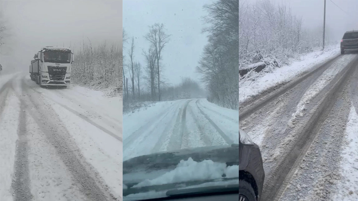 Zăpada a creat noi probleme! Drumul spre Dobrovăț a fost blocat - FOTO, VIDEO