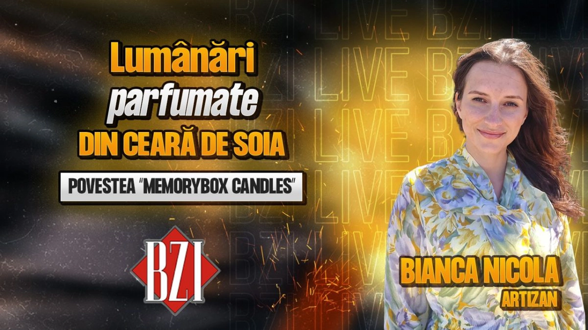 LIVE VIDEO - Lumânări parfumate din ceară de soia! Bianca Nicola, artizan, povestește pentru BZI LIVE despre povestea “MemoryBox Candles”