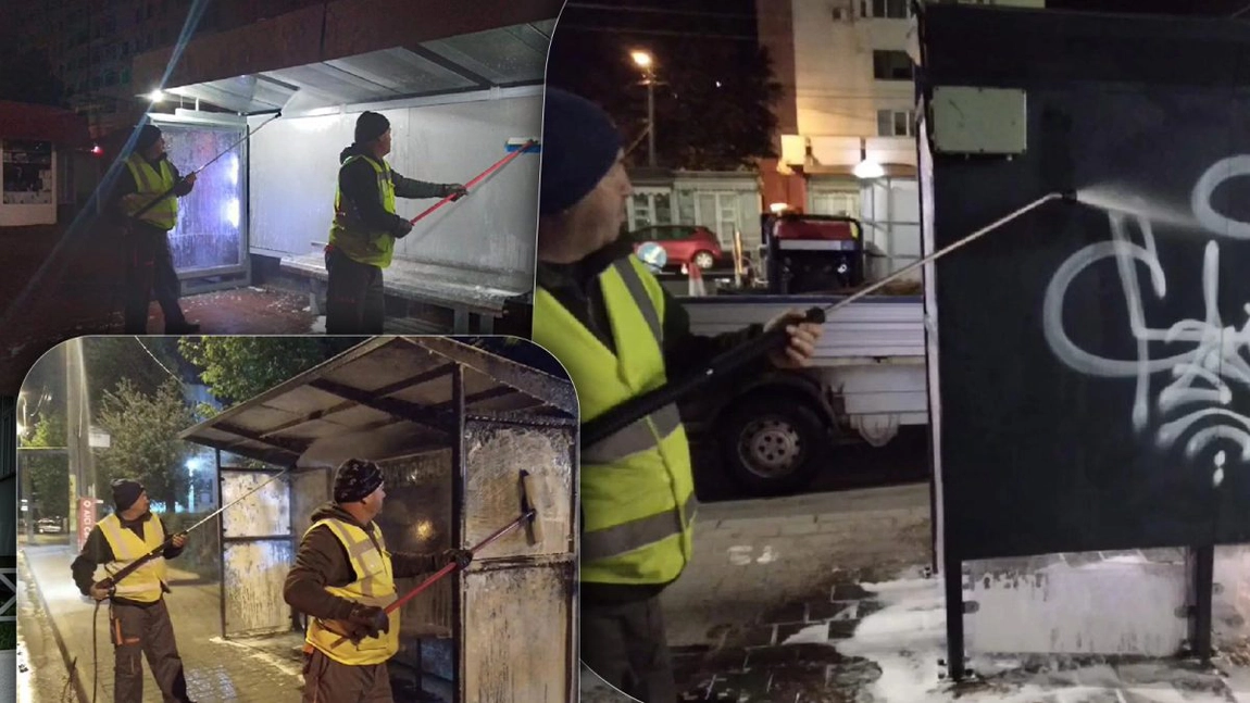 Vandalism pe străzile din Iași! Stațiile de la CTP sunt ținte pentru unii călători din oraș - FOTO