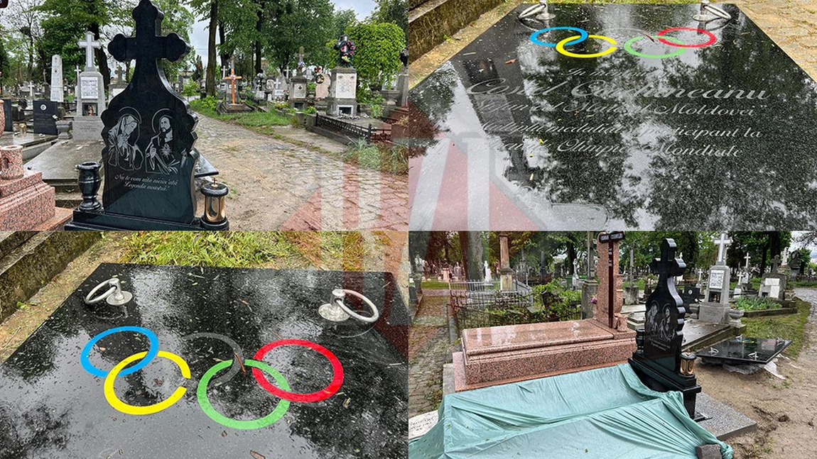 Cavoul în care va fi depus Costel Corduneanu a fost finalizat! Logo-ul Jocurilor Olimpice a fost încrustat în marmura neagră. Cât a costat totul - FOTO