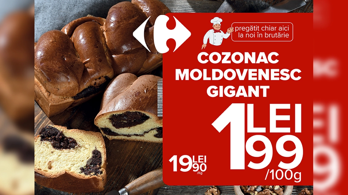 Preparatul principal al mesei de Paște: cozonacul moldovenesc gigant de la Carrefour Felicia
