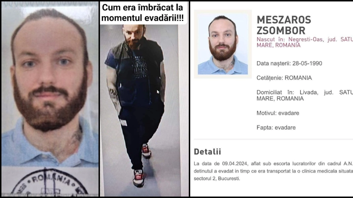 Acest criminal a evadat din penitenciar! A fost găsit la 500 de km distanță