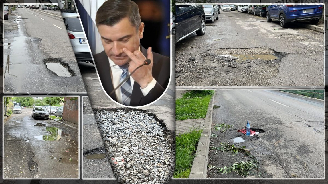 Chirica, nu mai umbla cu nasul pe sus prin Iași pentru că nu vezi gropile din oraș. Vine vara și nicio gaură din asfalt nu este astupată - FOTO