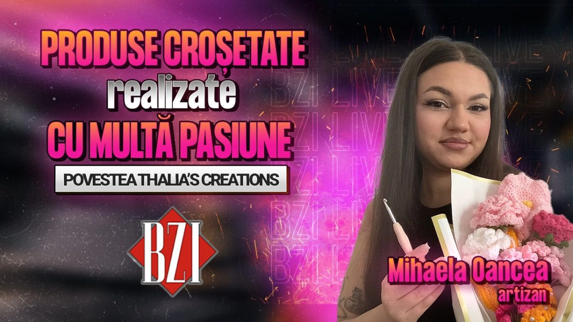 LIVE VIDEO - Buchete din flori croșetate! Mihaela Oancea, artizan, povestește pentru BZI LIVE despre frumusețea produselor croșetate manual