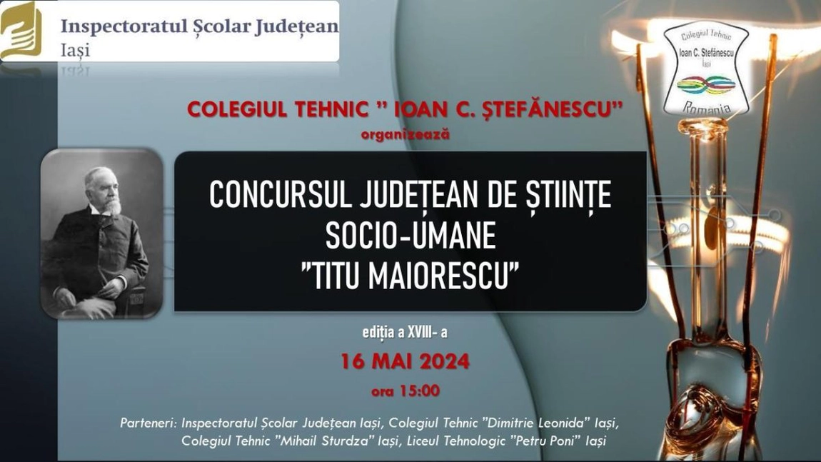 Concurs de tradiție la Colegiul Tehnic „Ioan C. Ștefănescu” din Iași