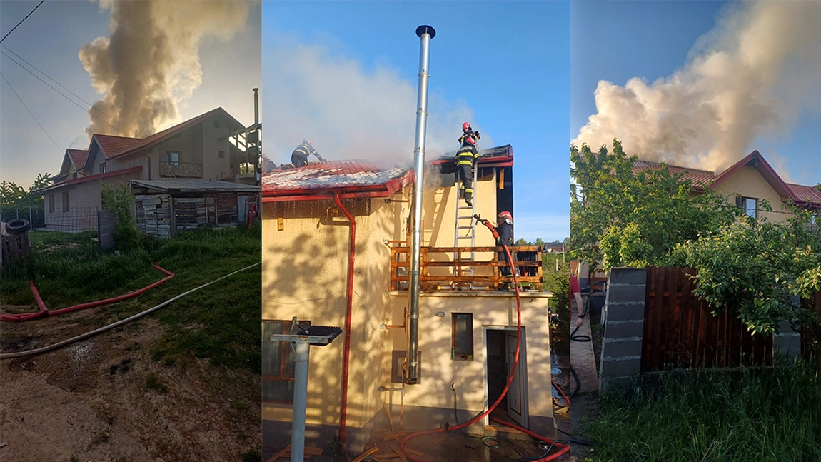 Incendiu la Iași. Flăcările au izbucnit la o casă - FOTO