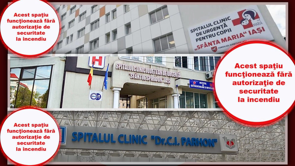 Șase spitale din Iași funcționează fără autorizație de securitate la incendiu. Managerii vin cu explicații! - FOTO