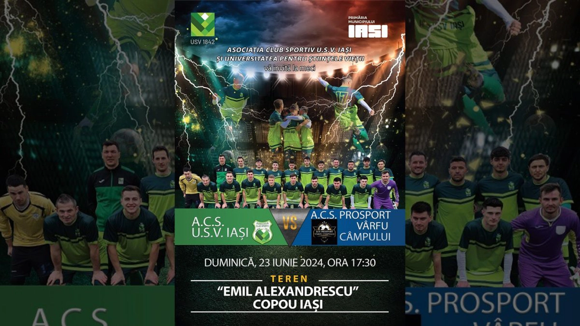 O echipă din Iași joacă barajul de promovare pe Stadionul „Emil Alexandrescu”. ACS USV este la un pas de Liga a 3-a: „Tratăm meciul cu maximă seriozitate”