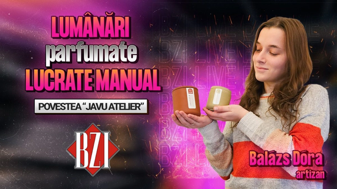 LIVE VIDEO - Lumânări parfumate lucrate manual! Balázs Dóra, artizan, povestește pentru BZI LIVE despre activitatea sa creativă, “Javu Atelier”