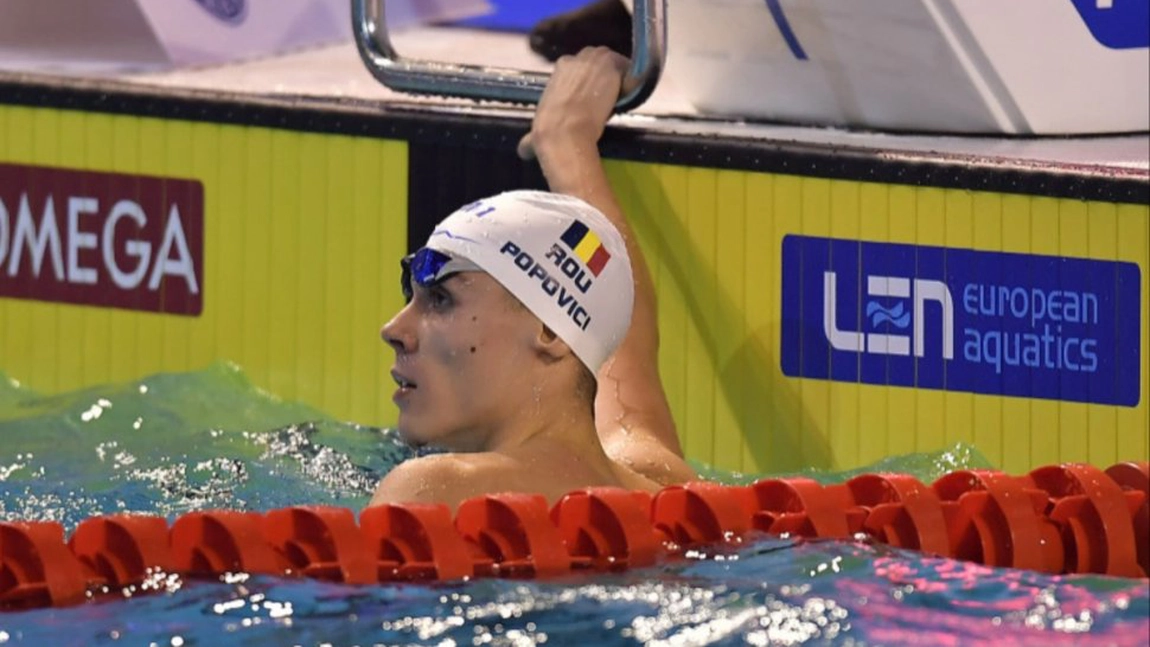 David Popovici a luat a doua medalie de aur la Europenele de natație de la Belgrad