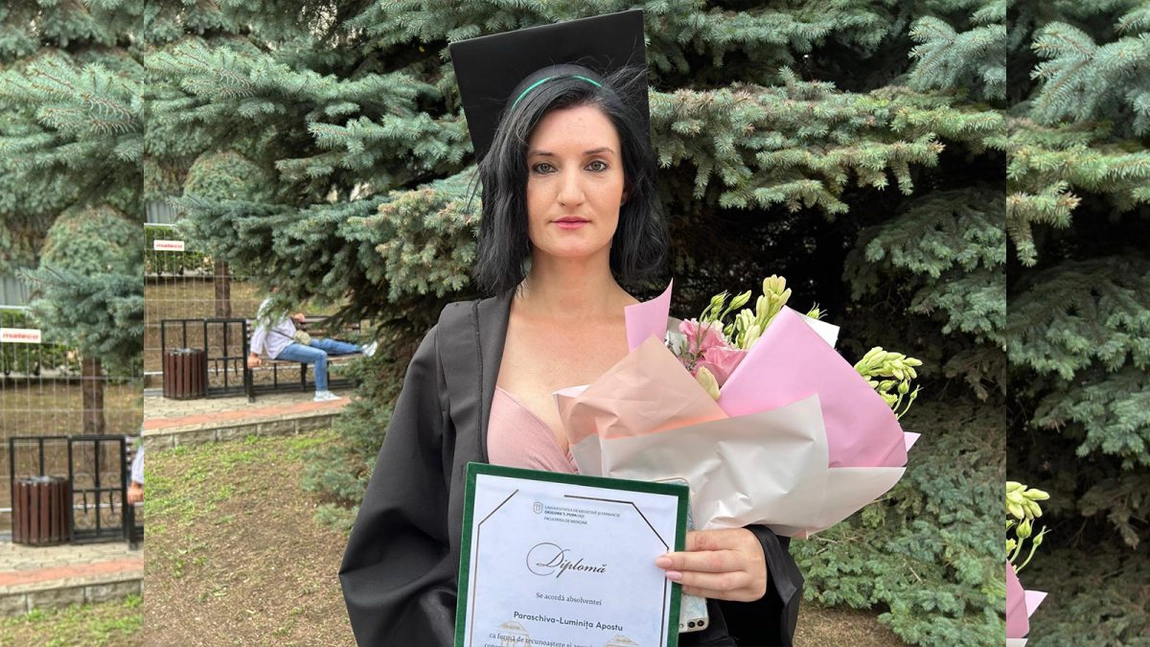 O mai știți pe Paraschiva? Tânăra care a lucrat la „spații verzi” și a terminat clasa a VIII-a la 18 ani a reușit imposibilul: a absolvit UMF-ul și va deveni medic gastroenterolog