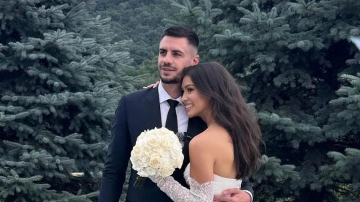 Stâlpul apărării echipei naționale s-a căsătorit! Cine este și cu ce se ocupă superba lui soție - FOTO