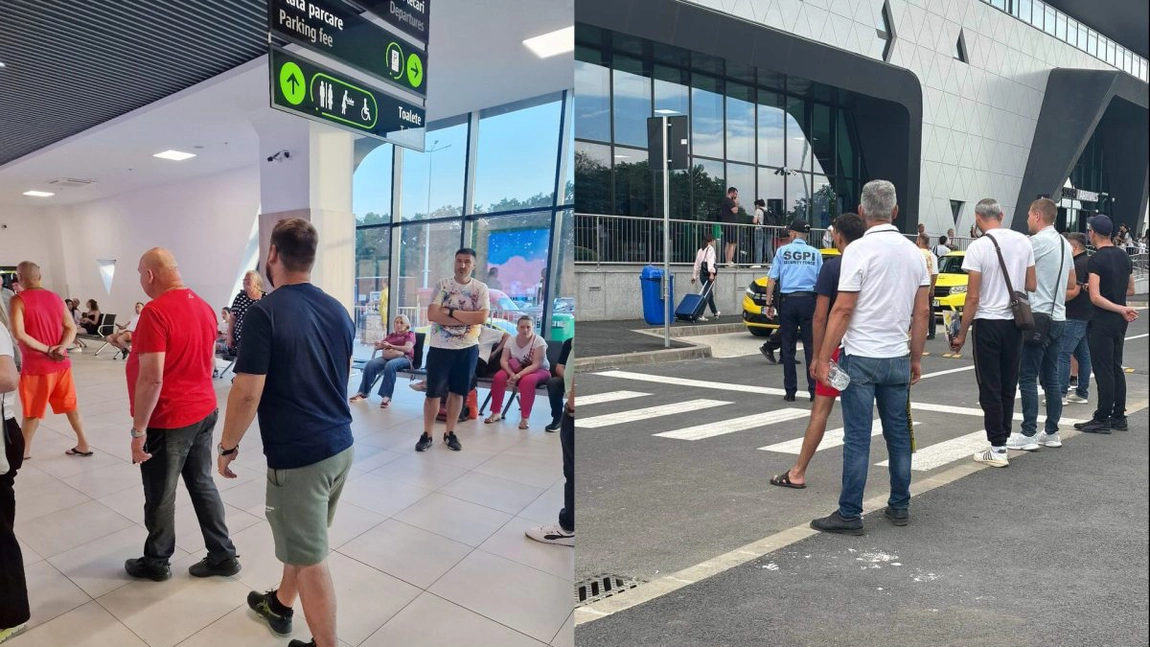 Transportatorii ilegali din Republica Moldova au pus stăpânire pe Aeroportul Internațional Iași! Clienții sunt băgați cu forța în microbuze. „Au început șoferii să se dea la ea, să o agreseze” - FOTO, VIDEO