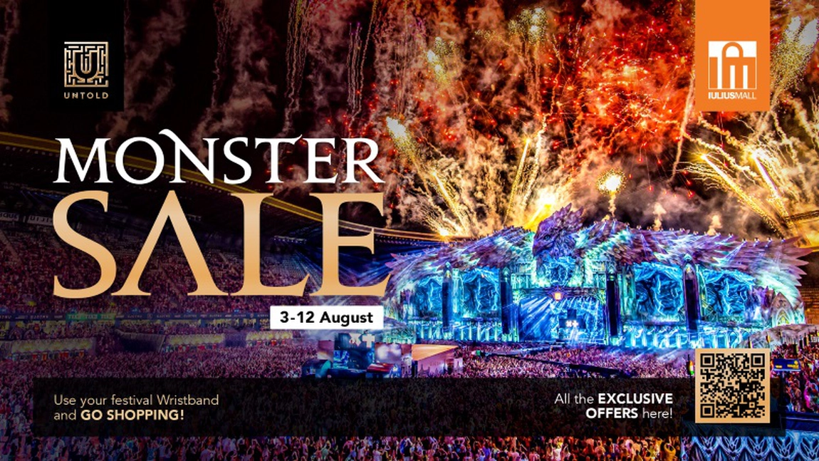 Brățara de festivalier îți aduce Monster Sale la Iulius Mall Cluj. Vino să descoperi ce branduri au promoții speciale!