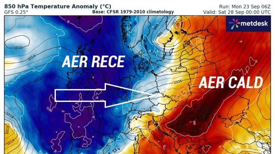 Furtuna Ashley se îndreaptă spre România. Va aduce aer polar, ninsori și ploi abundente