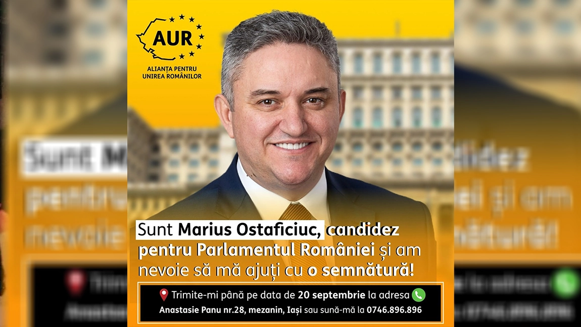 Iată unde puteți să semnați pentru susținerea AUR și a deputatului ieșean Marius Ostaficiuc! Nu trebuie să te deplasezi din casă