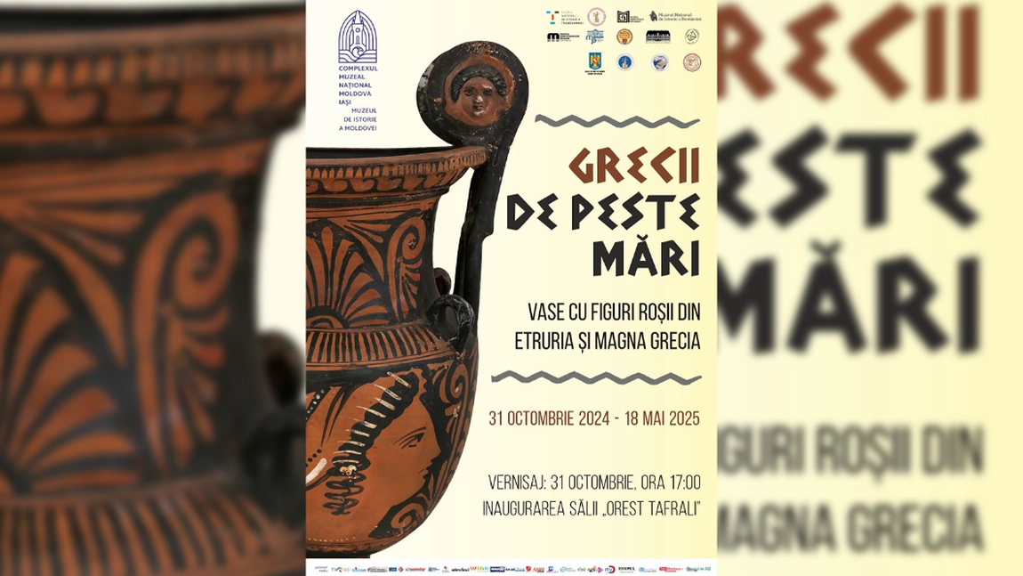 Expoziția „Grecii de peste mări - Vase cu figuri roșii din Etruria și Magna Grecia”, la Palatul Culturii din Iași