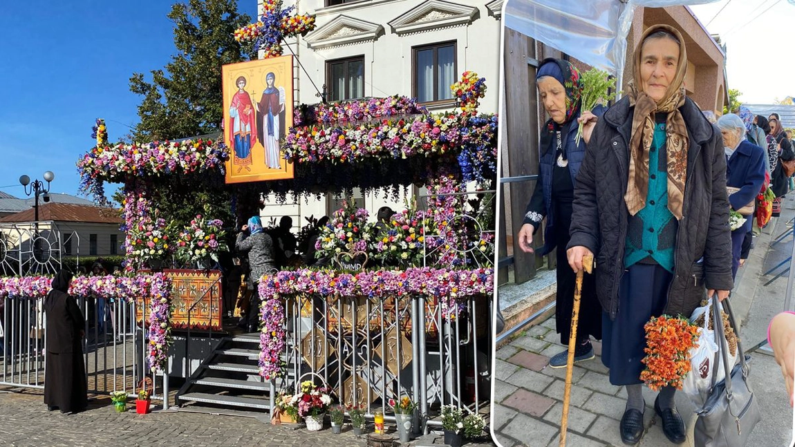 Maria Petcu are 80 de ani, iar după ce a ieșit din spital, a venit în pelerinaj la Sfânta Parascheva: „Când am ajuns în gară, îmi era frică, dar m-am lăsat în baza lui Dumnezeu”