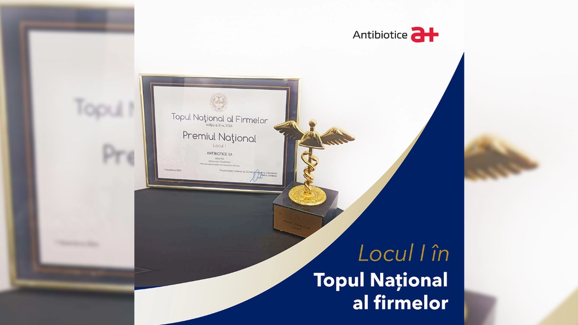 Antibiotice Iași, locul 1 în clasamentul celor mai competitive firme din România de peste 20 de ani