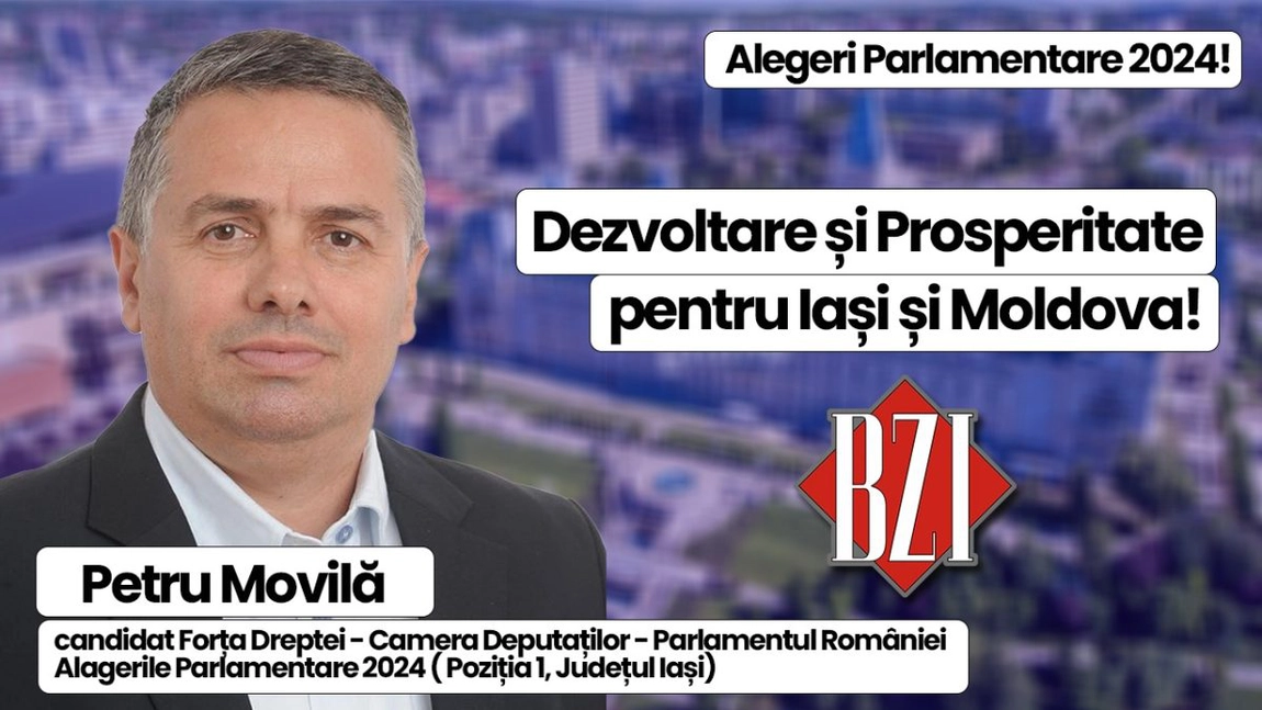 LIVE VIDEO - Campanie Electorală 2024! Petru Movilă (candidat Forța Dreptei, Camera Deputaților - Parlamentul României, Poziția 1) dialoghează, în Studioul BZI LIVE despre proiecte, strategii și soluții pentru Iași și Moldova