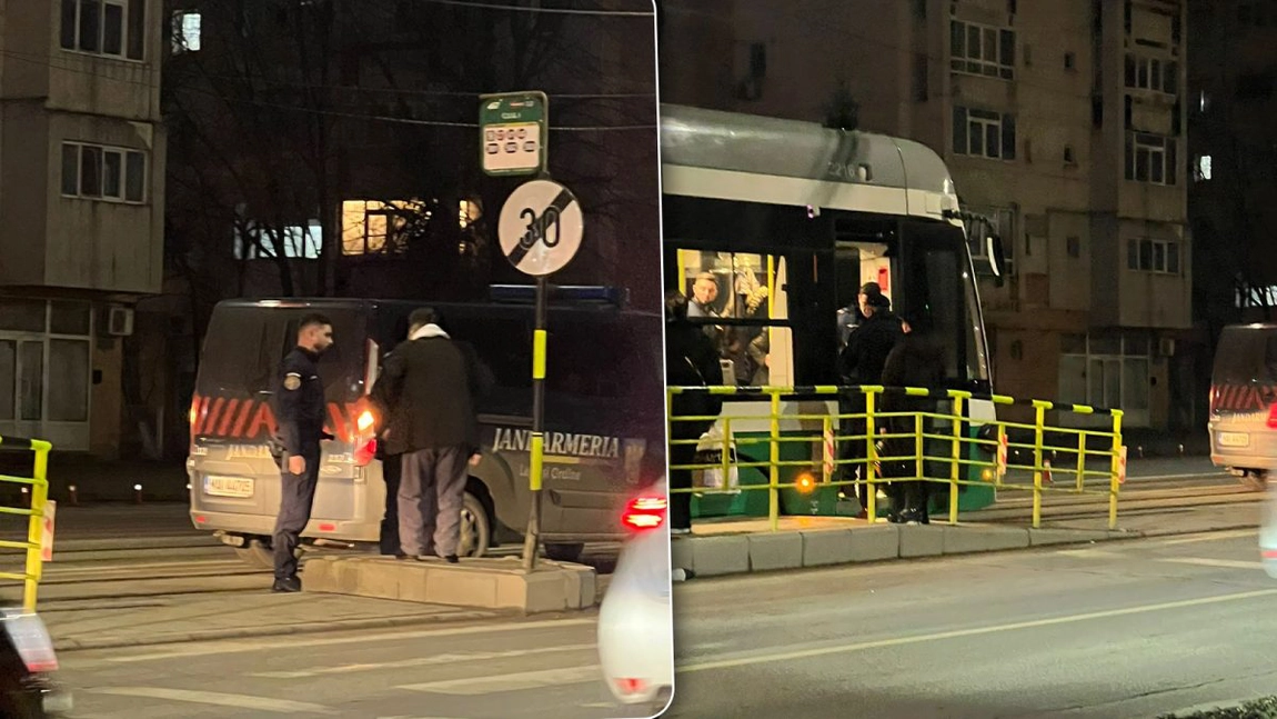 Un bărbat din Iași a încercat să rupă ușile unui tramvai cu un baston. Individul a ajuns pe mâinile jandarmilor după ce vatmanul a alertat autoritățile