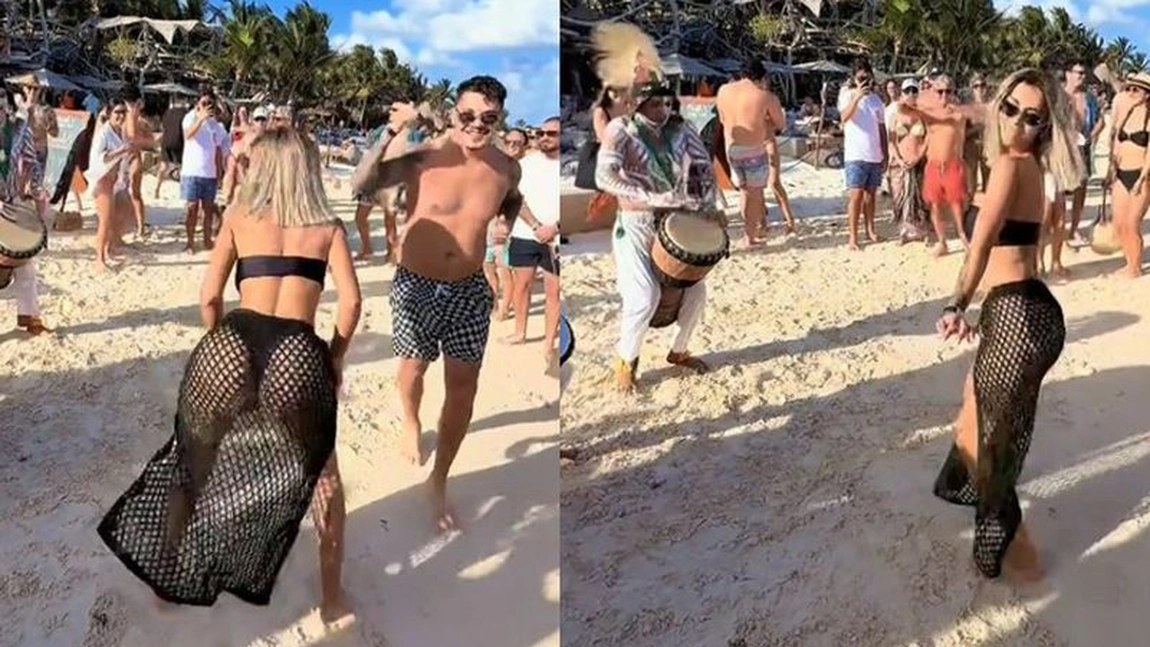 Cristina Pucean a încins plajele de Sărbători! A înnebunit turiștii cu dansuri lascive - VIDEO