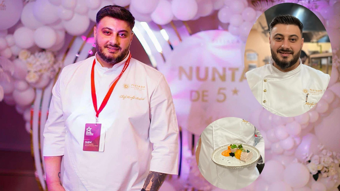 La Revelionul HoReCa 2025 care a avut loc la Pleiada Boutique Hotel a gătit Chef Andrei Marfă. Bucătarul a pregătit 20 de preparate sofisticate pentru a-i impresiona pe cei 100 de invitați