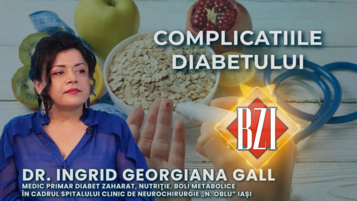 LIVE VIDEO - Dr. Ingrid Georgiana Gall, medic primar diabet zaharat, nutriţie, boli metabolice în cadrul Spitalului Clinic de Neurochirurgie „N. Oblu” Iași discută în platoul BZI LIVE , despre complicațiile diabetului