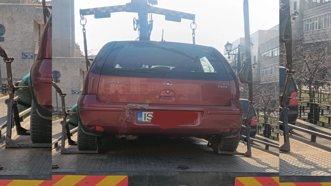 Polițiștii ieșeni au aplicat zeci de amenzi pentru parcări neregulamentare, într-o singură zi. Multe dintre mașini au fost ridicate: „Șoferii nu vor să plătească”