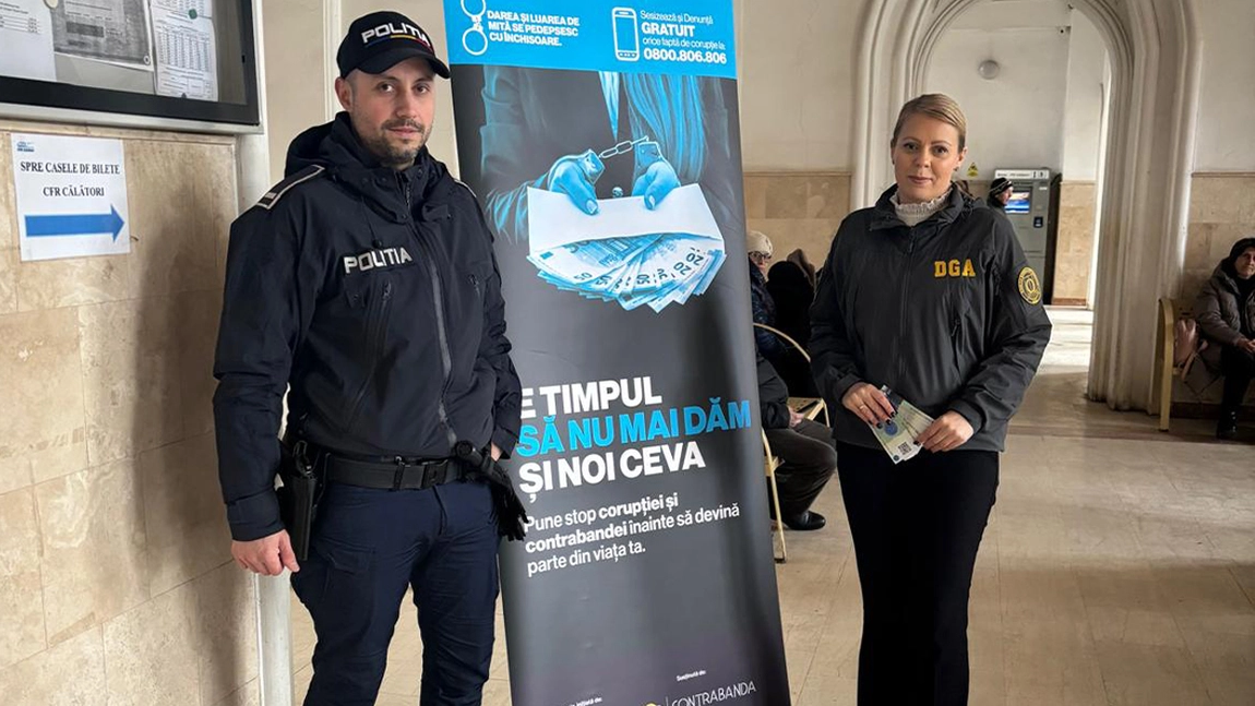 Campanie de prevenire a corupției desfășurată la Stația CFR Iași de ofițerii DGA