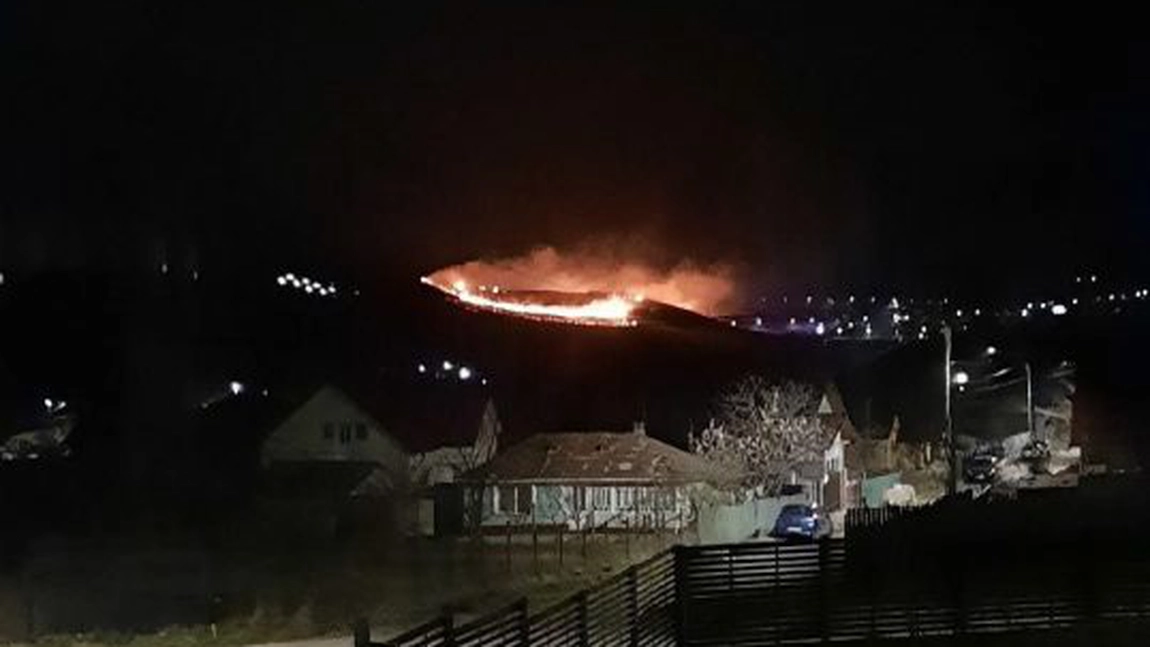 Incendiu de vegetație uscată în Popricani! Pompierii intervin