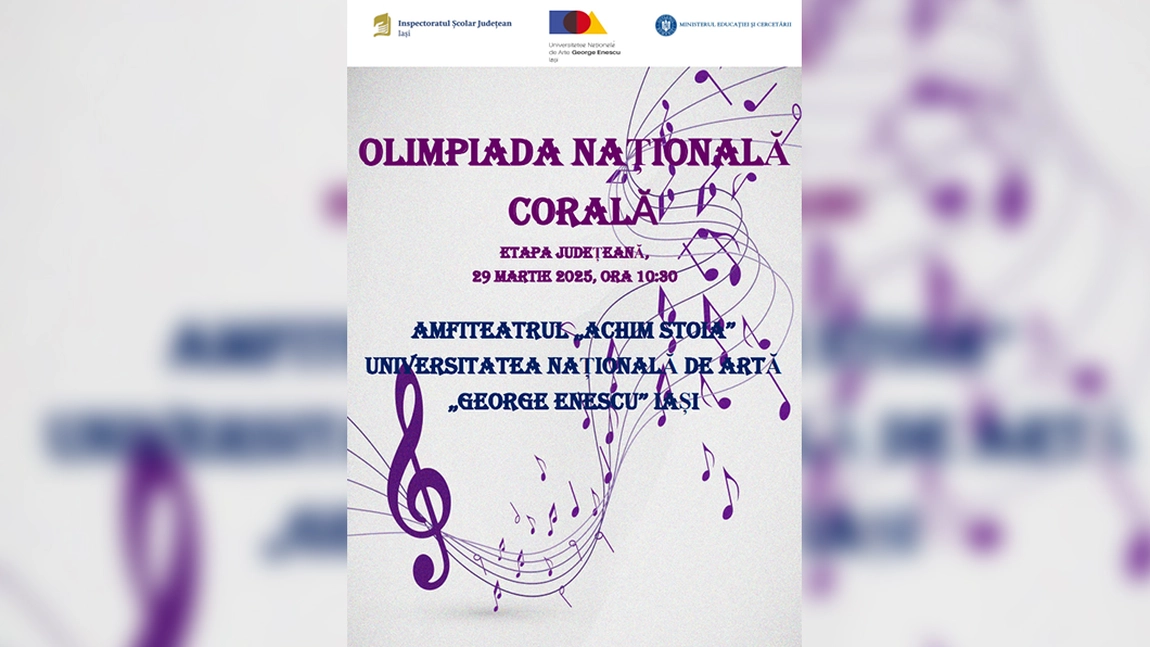 Iașul continuă tradiția excelenței corale – etapa județeană a Olimpiadei Naționale Corale, 29 martie 2025