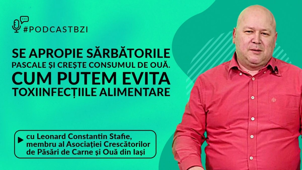 LIVE VIDEO - Se apropie sărbătorile pascale și crește consumul de ouă. Cum putem evita toxiinfecțiile alimentare, aflați de la Leonard Constantin Stafie, membru al Asociatiei Crescătorilor de Păsări de Carne și Oua, într-un nou episod de #PodcastBZI!