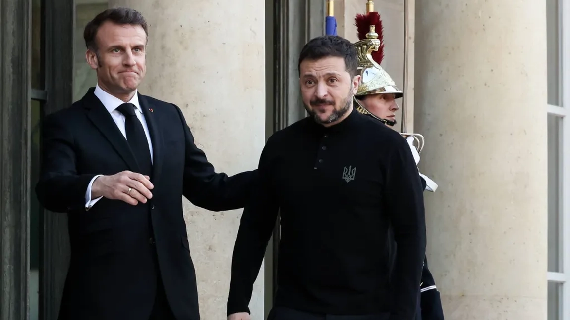 Emmanuel Macron l-a primit pe Volodimir Zelenski, înaintea summitului