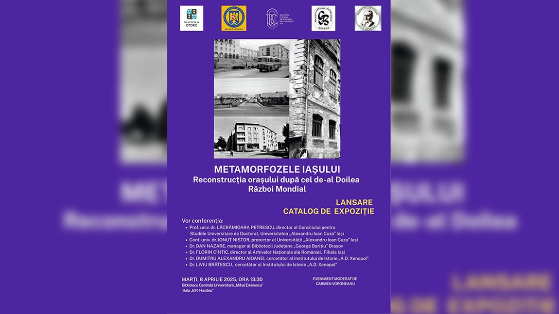 Lansarea catalogului de expoziție „Metamorfozele Iașului. Reconstrucția orașului după cel de-al doilea Război Mondial” la BCU